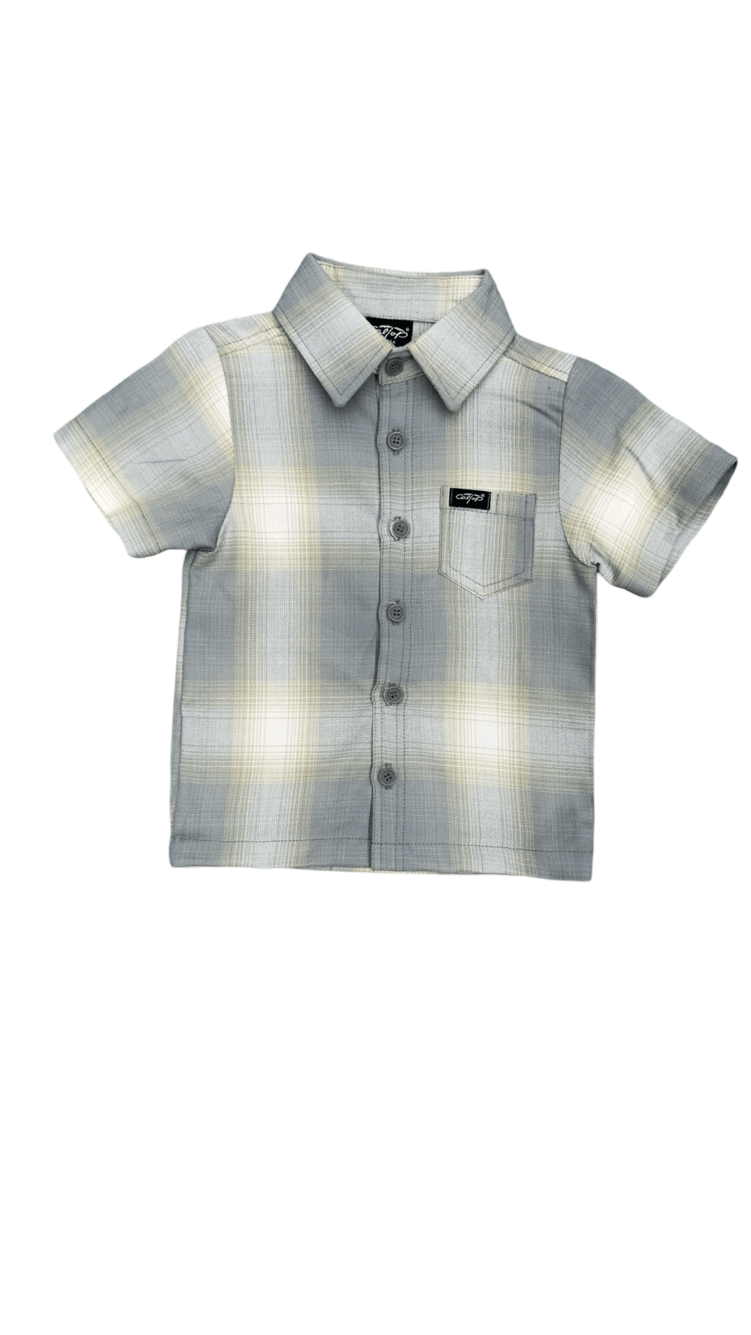 Caltop Kids / Youth Short Sleeve Flannel New Grey / 18M Caltop Kids / Youth Short Sleeve Flannel New Grey / 18M