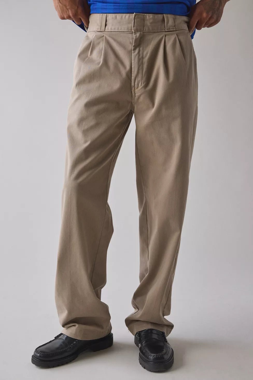パンツ LOOSE STRAIGHT TUCK PANTS Dickies Men's Loose FIt Double Knee Work Pants - Olive Green