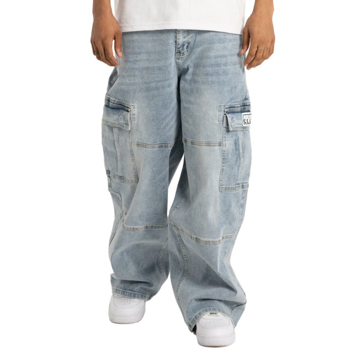 Pro Club Men's Heavyweight Baggy Fit Denim Cargo Pant –
