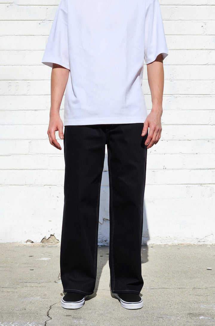 Neo Blue Denim Jet Black Baggy Denim Jeans
