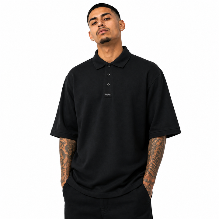 Caltop Heavyweight Solid Polo 3 Button Shirt