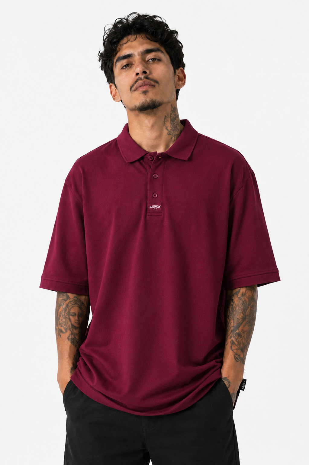 Caltop Heavyweight Solid Polo 3 Button Shirt