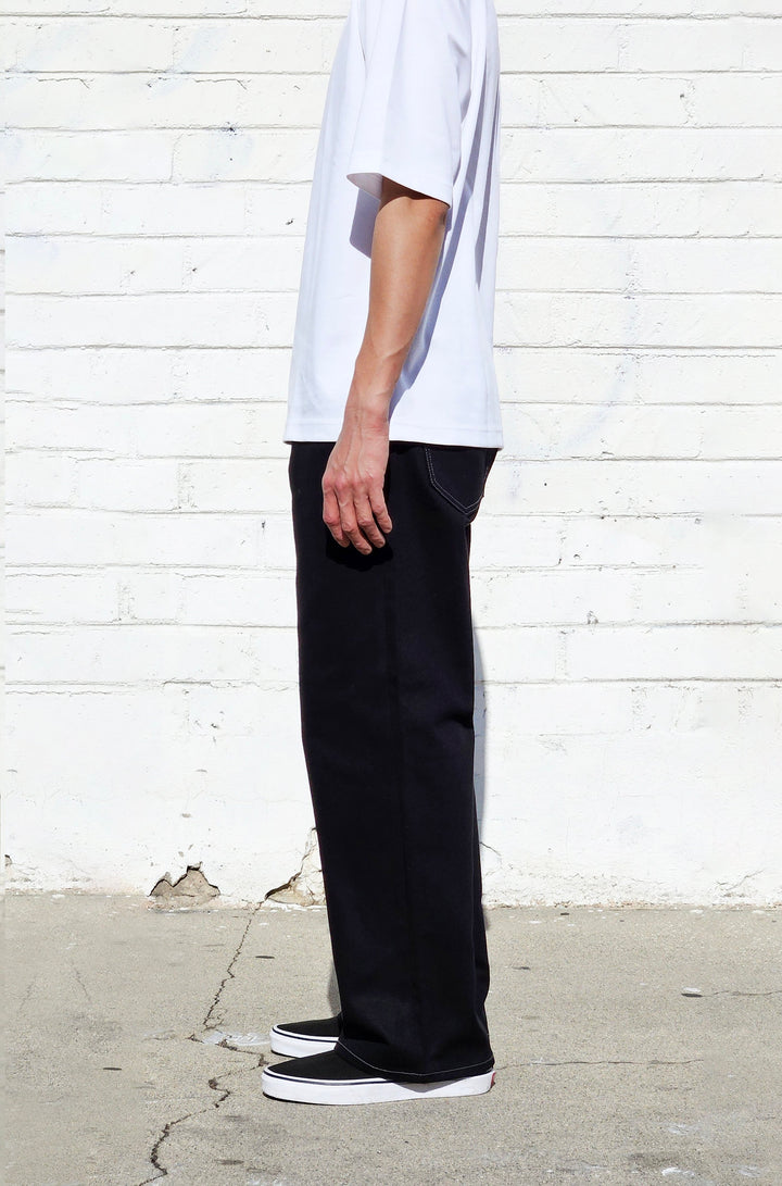 Neo Blue Denim Jet Black Baggy Denim Jeans