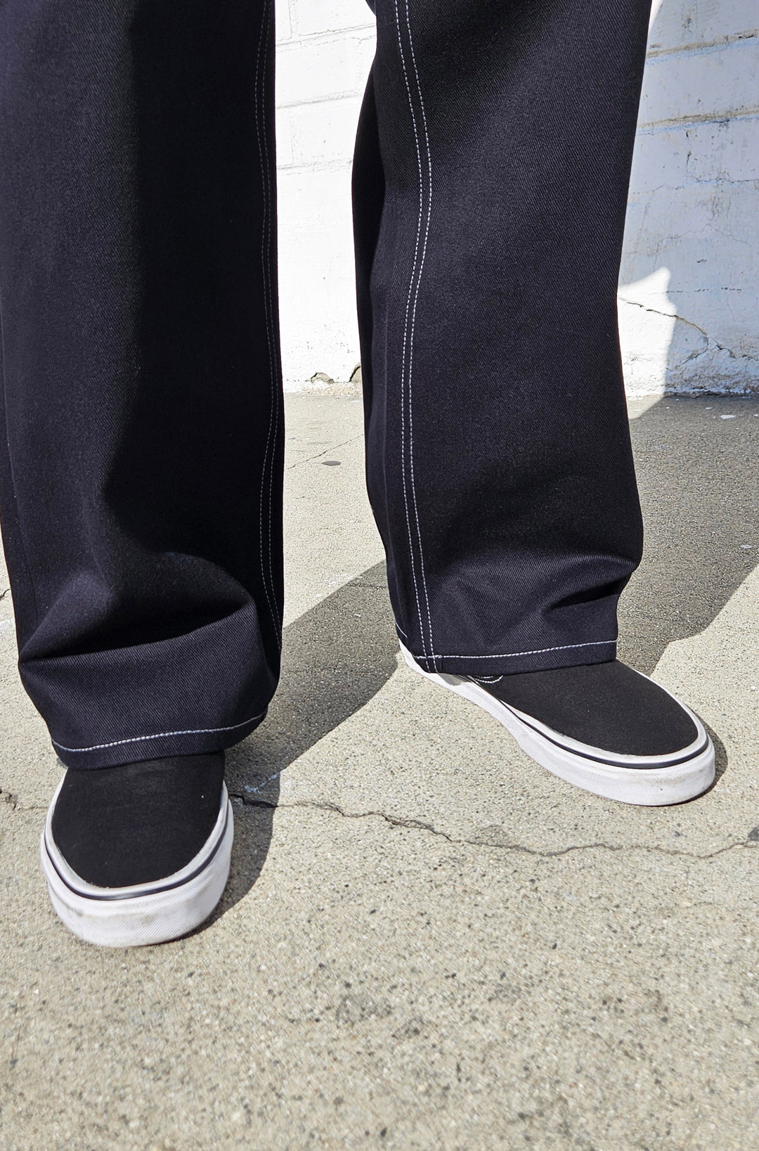 Neo Blue Denim Jet Black Baggy Denim Jeans