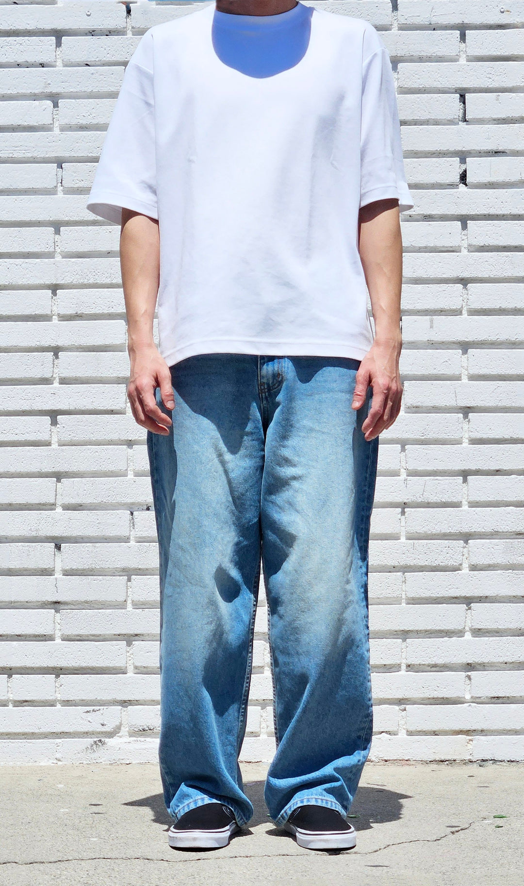 Neo Blue Tinted Fade Medium Blue Baggy Jeans