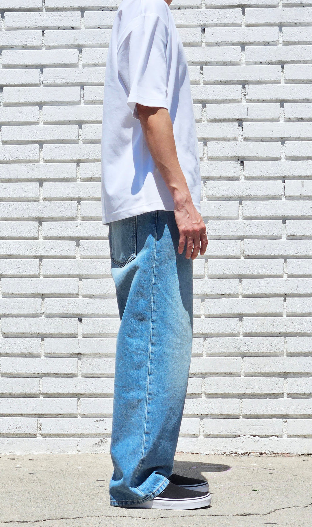Neo Blue Tinted Fade Medium Blue Baggy Jeans