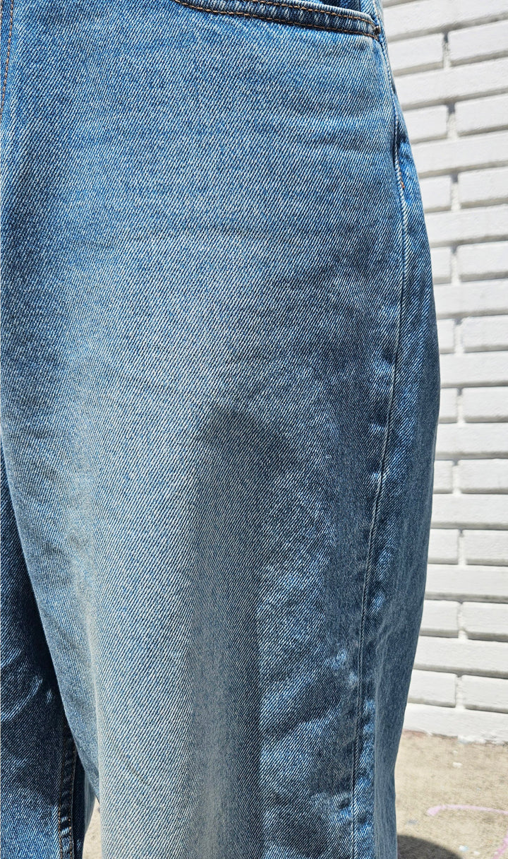 Neo Blue Tinted Fade Medium Blue Baggy Jeans