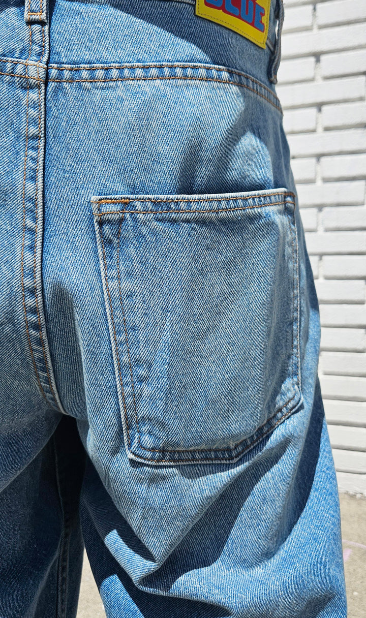 Neo Blue Tinted Fade Medium Blue Baggy Jeans