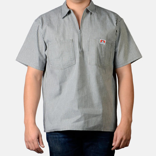 Ben Davis Short Sleeve Striped 1/2 Zip Shirt - Dress ShirtBen DavisTheOGshop.com