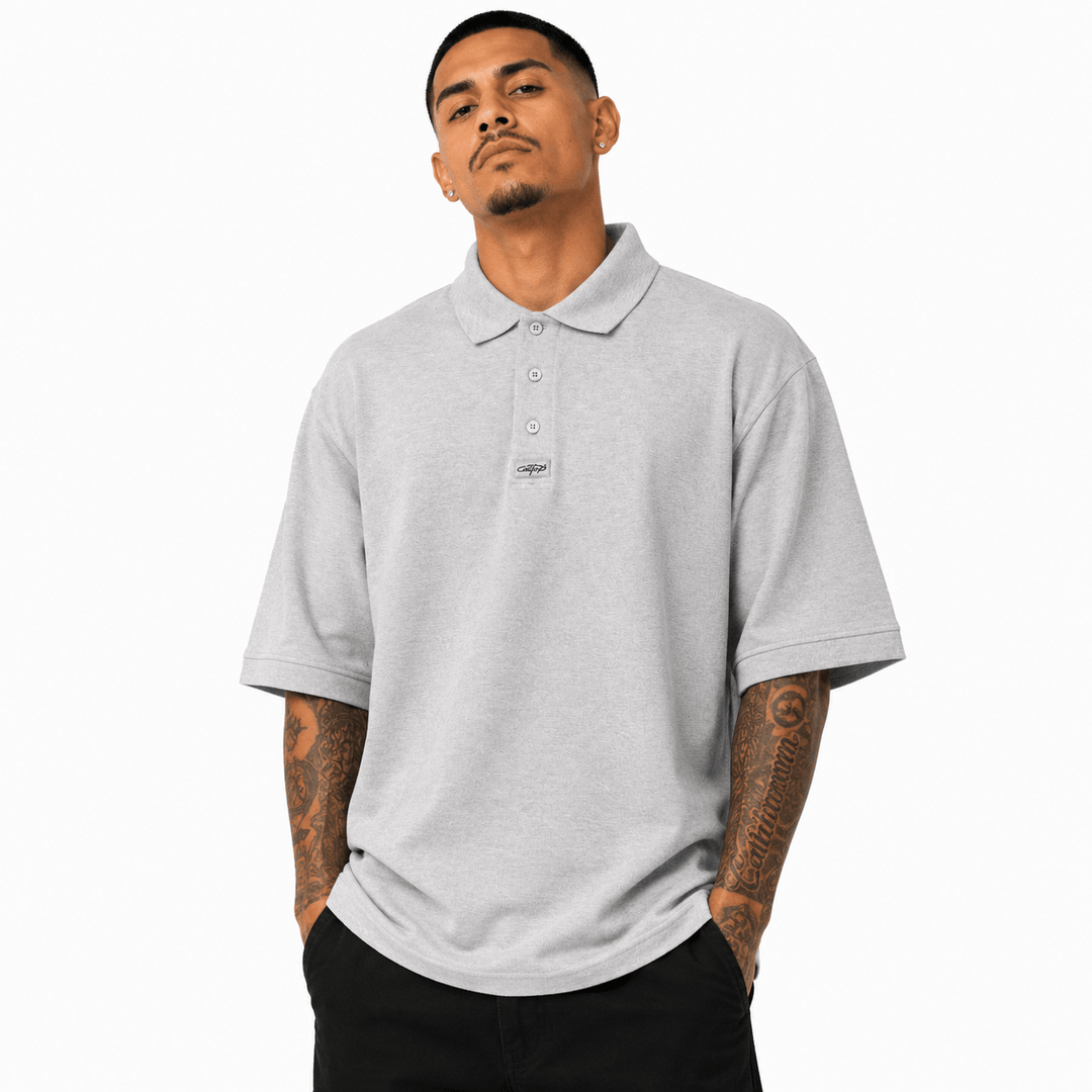 Caltop Heavyweight Solid Polo 3 Button Shirt