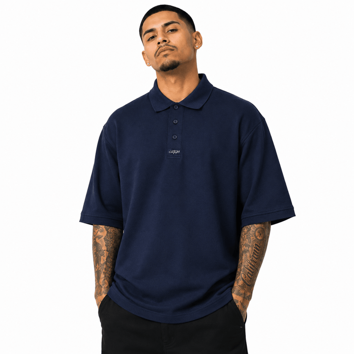 Caltop Heavyweight Solid Polo 3 Button Shirt