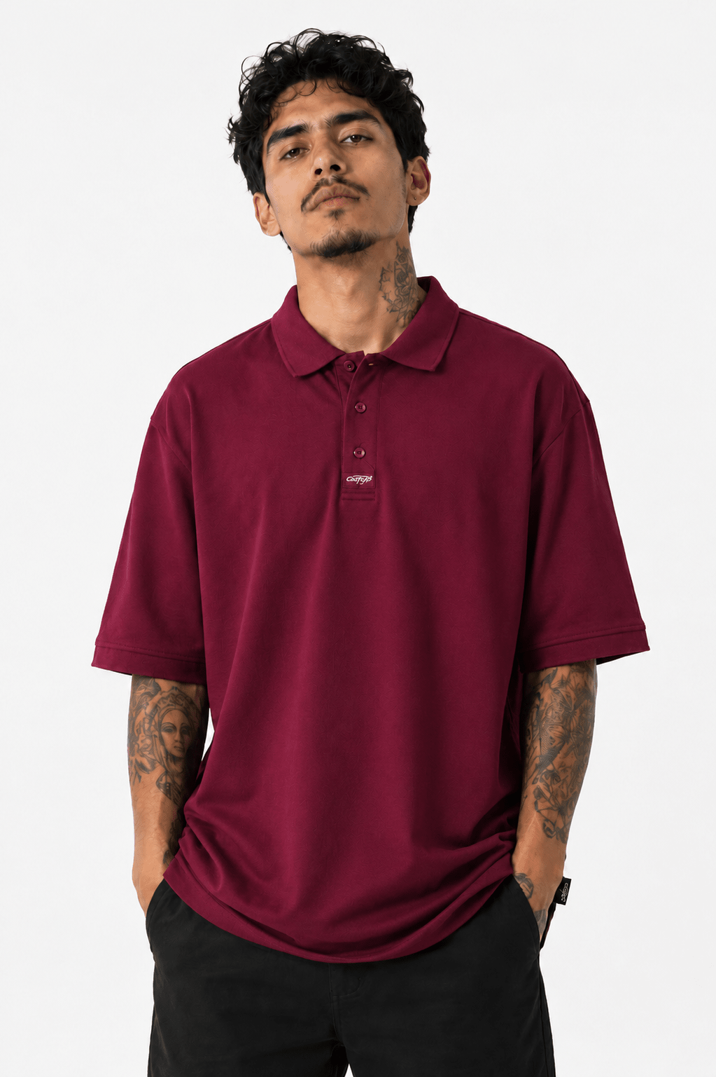 Caltop Heavyweight Solid Polo 3 Button Shirt