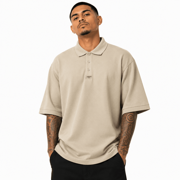Caltop Heavyweight Solid Polo 3 Button Shirt