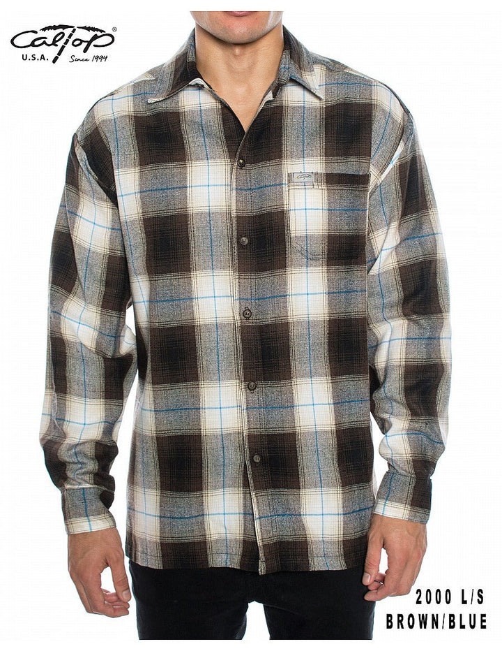 Caltop Long Sleeve Veterano Plaid Flannel Shirt - FlannelCalTopTheOGshop.com