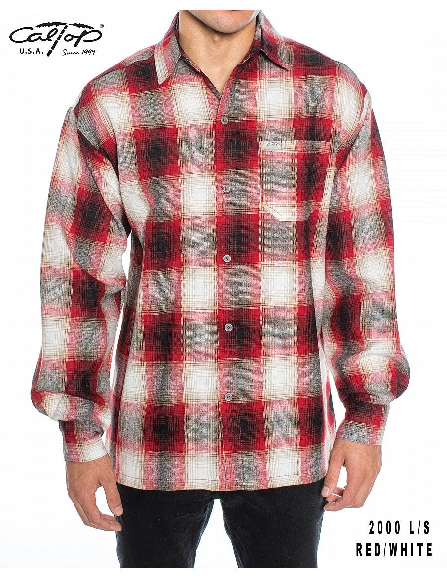 Caltop Long Sleeve Veterano Plaid Flannel Shirt - FlannelCalTopTheOGshop.com