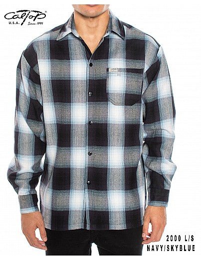 Caltop Long Sleeve Veterano Plaid Flannel Shirt - FlannelCalTopTheOGshop.com