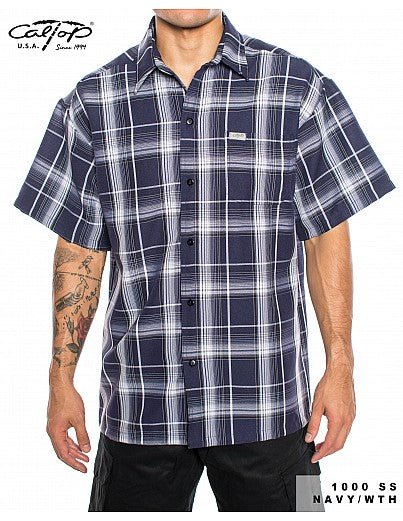 Caltop Plaid Short Sleeve Button Up - PoloCalTopTheOGshop.com