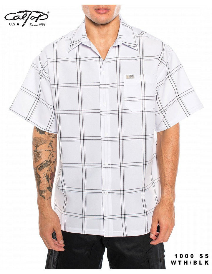 Caltop Plaid Short Sleeve Button Up - PoloCalTopTheOGshop.com