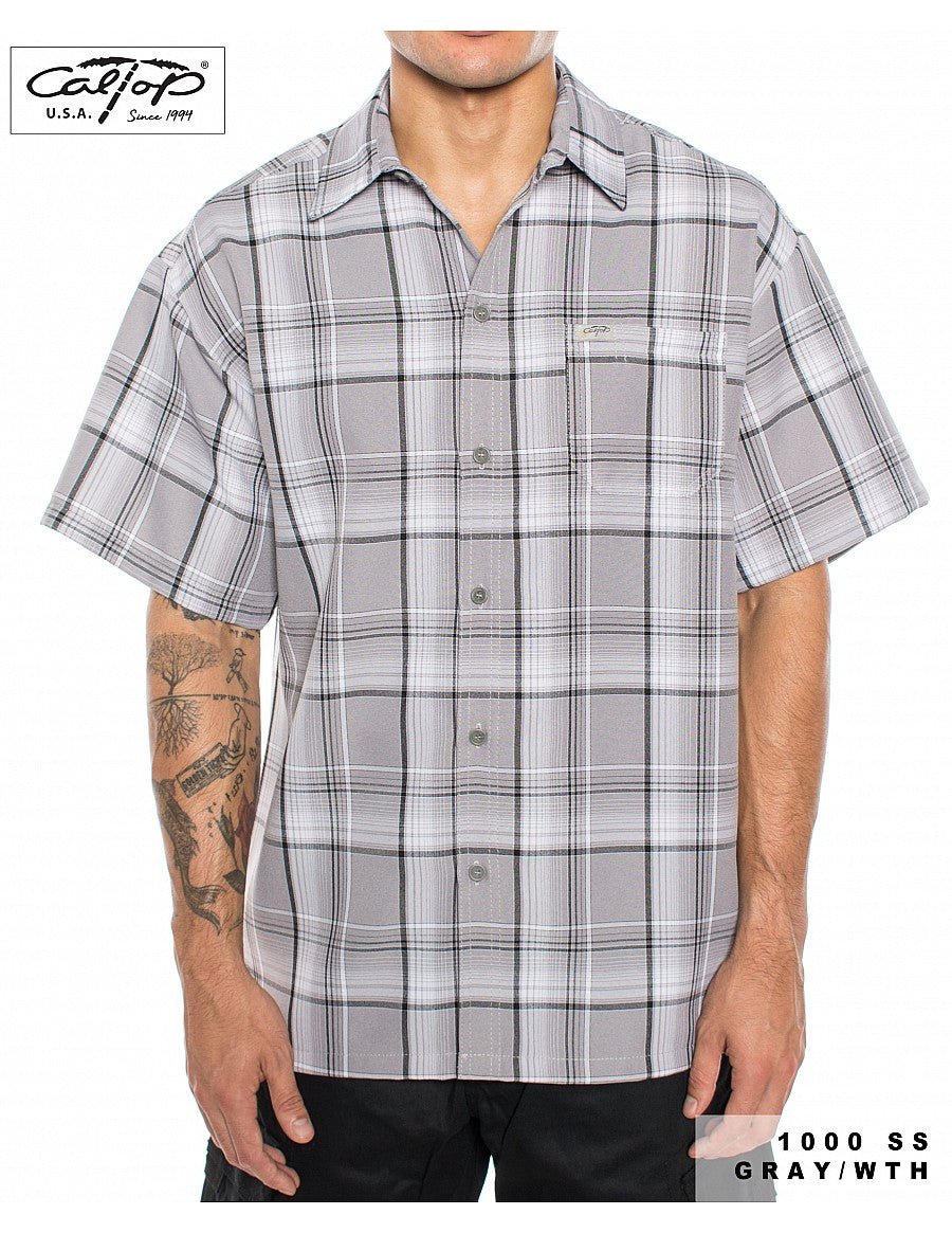 Caltop Plaid Short Sleeve Button Up - PoloCalTopTheOGshop.com