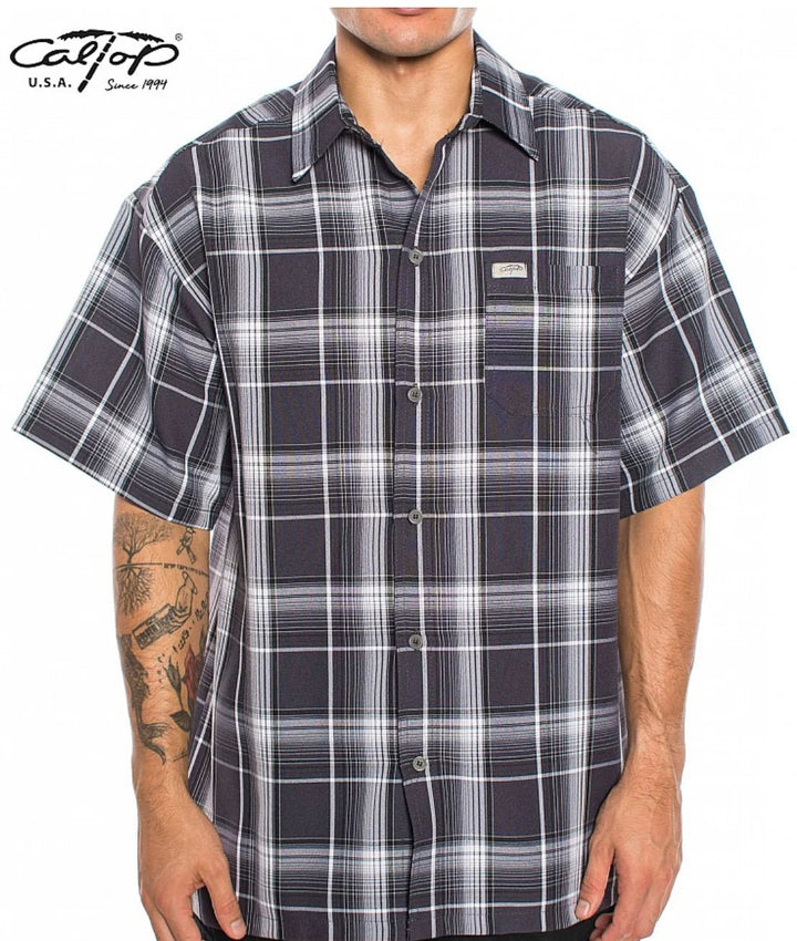 Caltop Plaid Short Sleeve Button Up - PoloCalTopTheOGshop.com