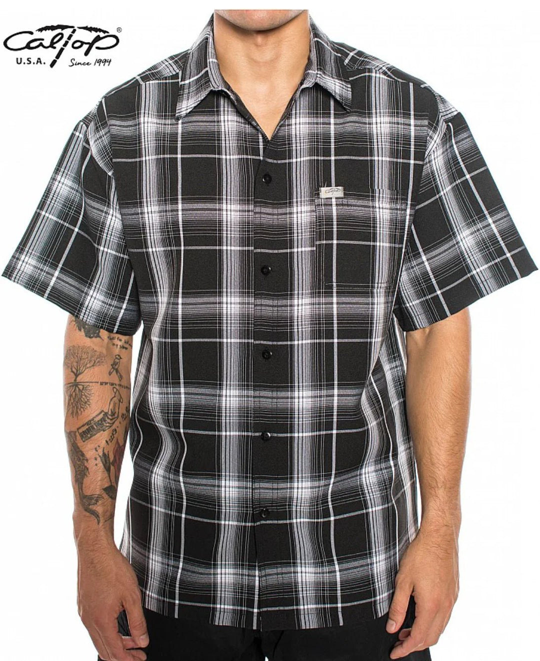 Caltop Plaid Short Sleeve Button Up - PoloCalTopTheOGshop.com