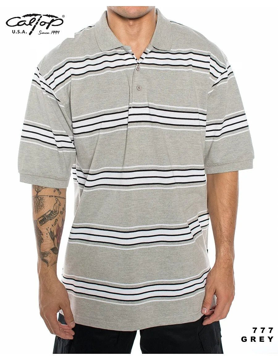 Caltop Short Sleeve Striped Polo Shirt - PoloCalTopTheOGshop.com