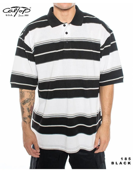 Caltop Short Sleeve Striped Polo Shirt - PoloCalTopTheOGshop.com