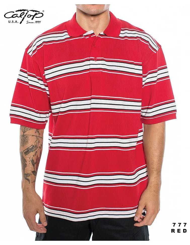 Caltop Short Sleeve Striped Polo Shirt - PoloCalTopTheOGshop.com