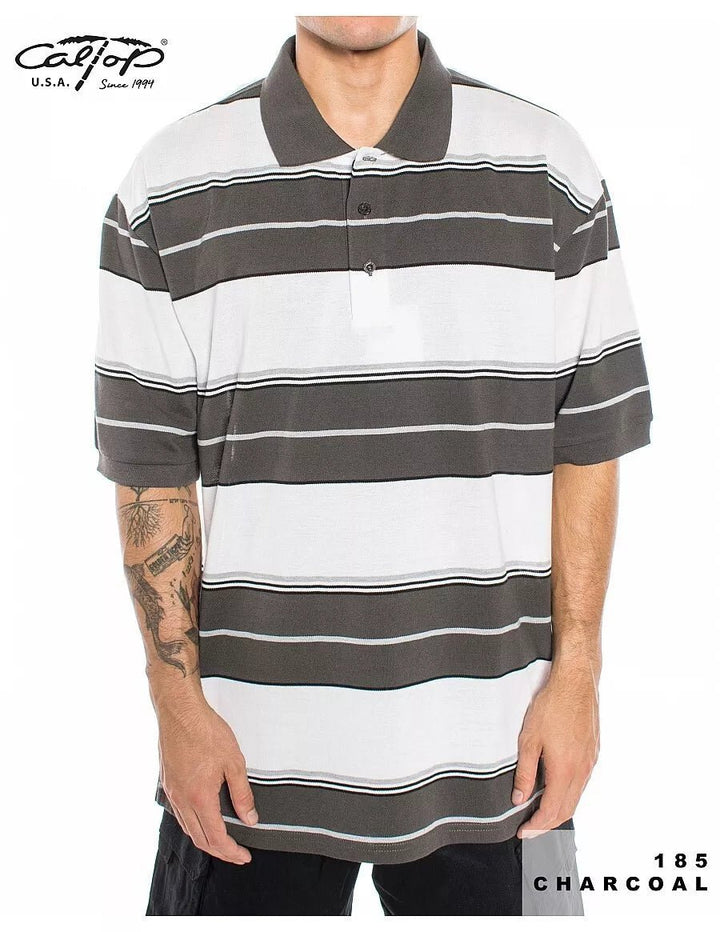 Caltop Short Sleeve Striped Polo Shirt - PoloCalTopTheOGshop.com