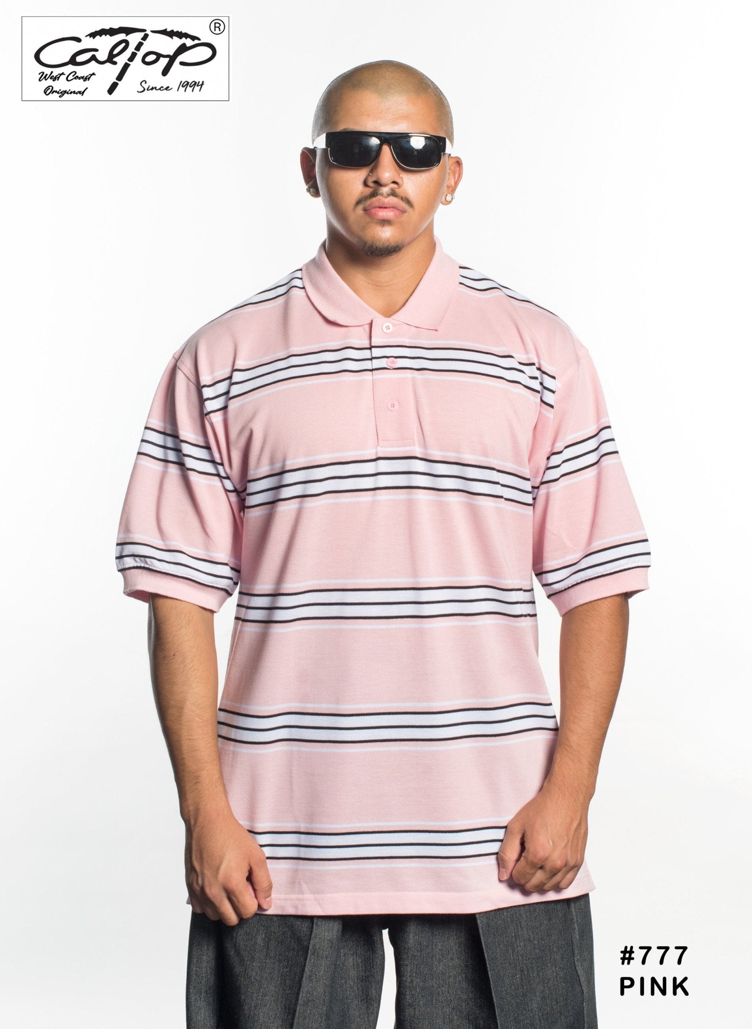 Caltop Short Sleeve Striped Polo Shirt – TheOGshop.com