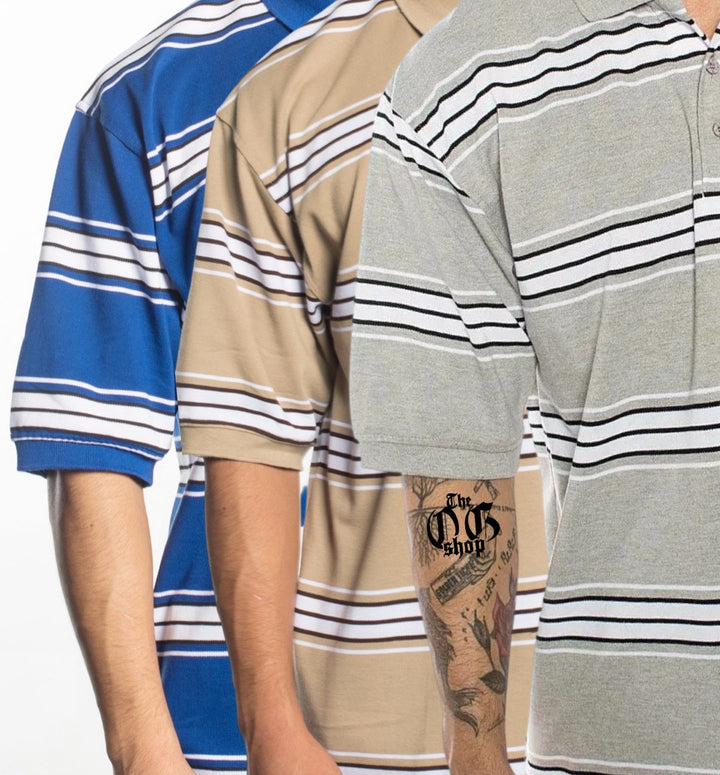 Caltop Short Sleeve Striped Polo Shirt - PoloCalTopTheOGshop.com