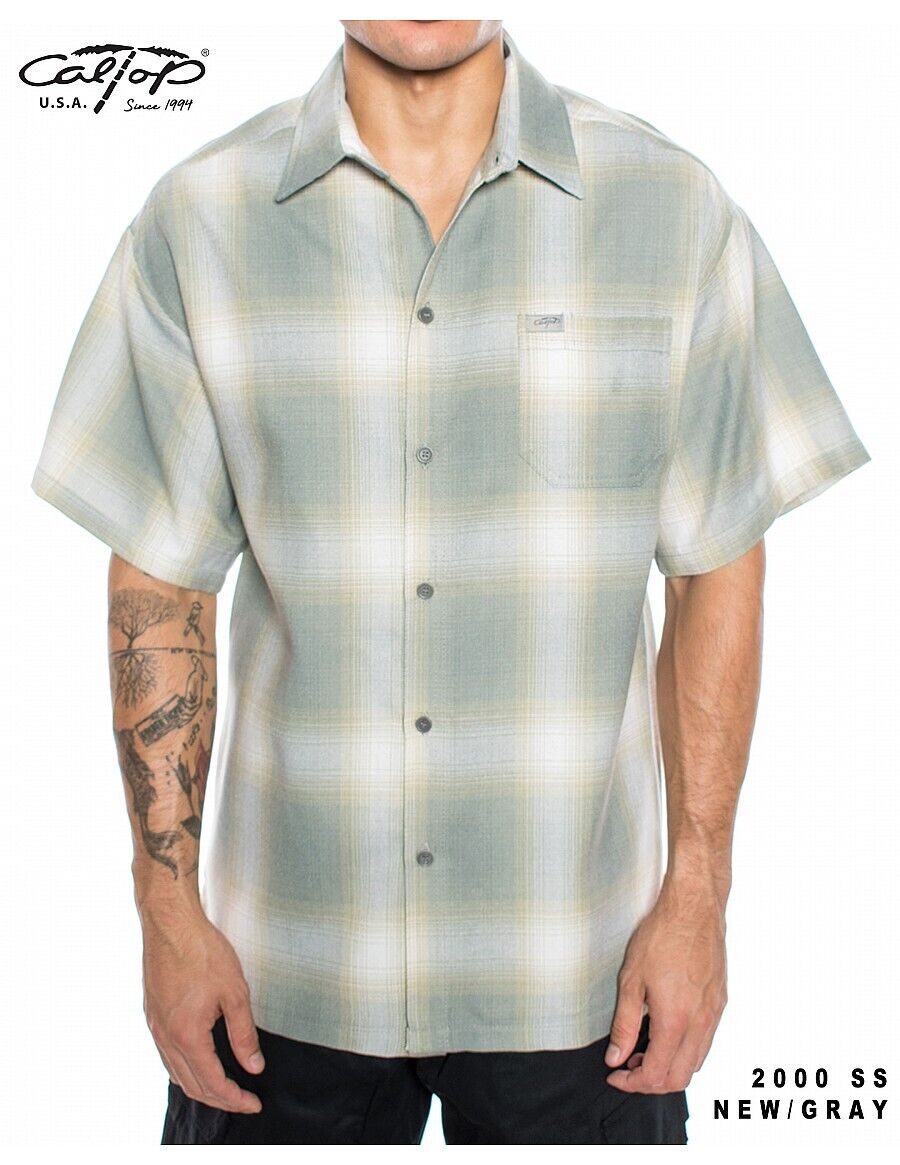 Caltop Short Sleeve Veterano Plaid Flannel Shirt - PoloCalTopTheOGshop.com