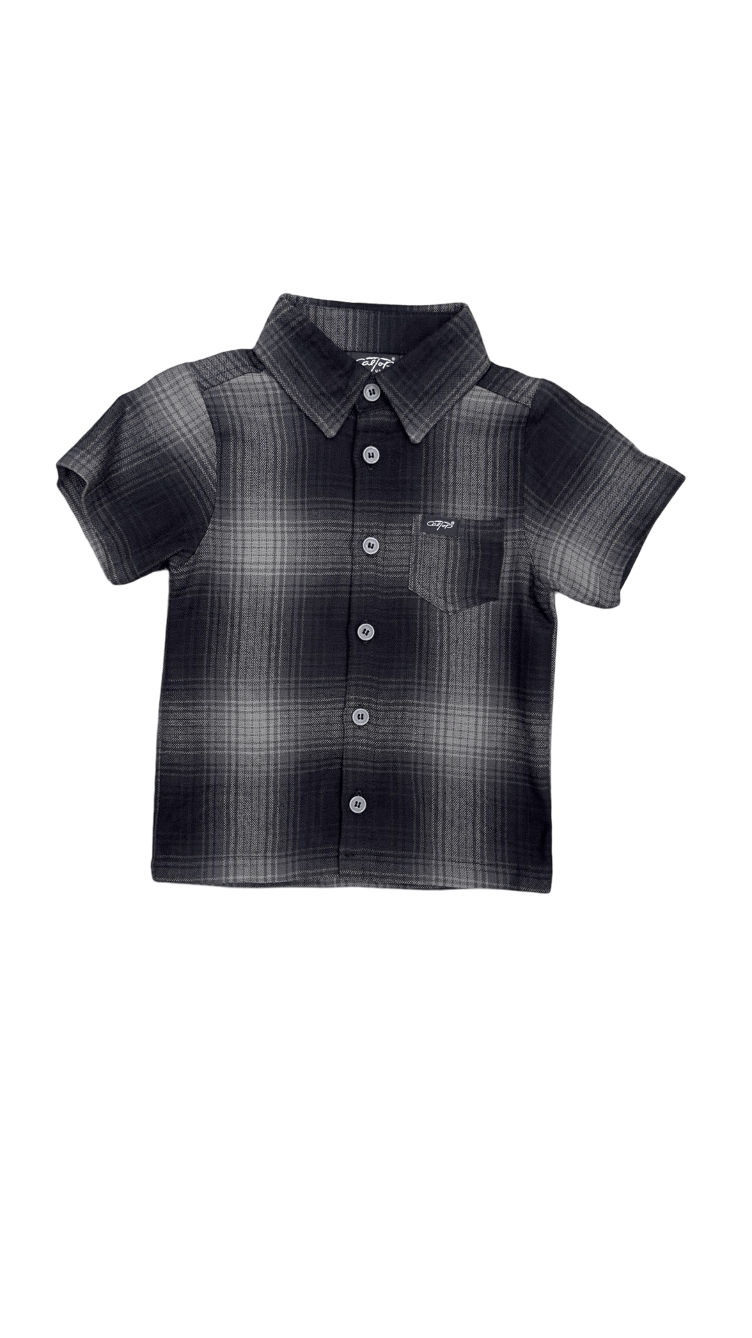 Caltop Kids / Youth Short Sleeve Flannel CHARCOAL/BLACK / 18M Caltop Kids / Youth Short Sleeve Flannel CHARCOAL/BLACK / 18M