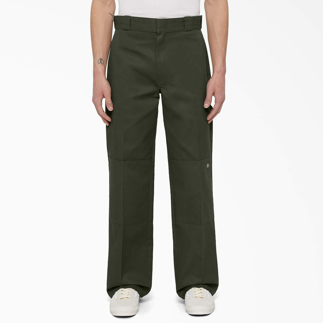 Dickies Loose Fit Double Knee Work Pants Olive Green - PantsDickiesTheOGshop.com