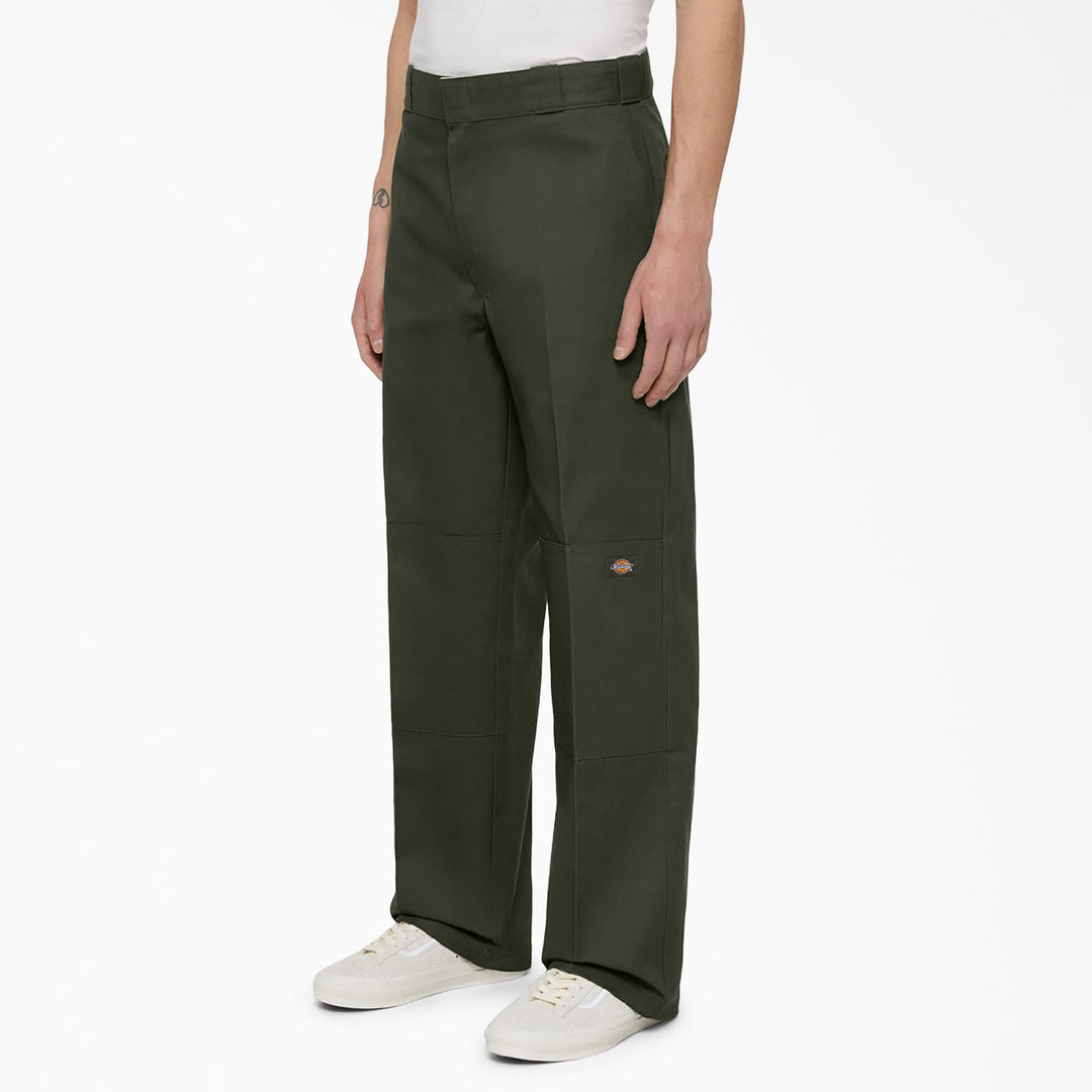 Dickies Loose Fit Double Knee Work Pants Olive Green - PantsDickiesTheOGshop.com