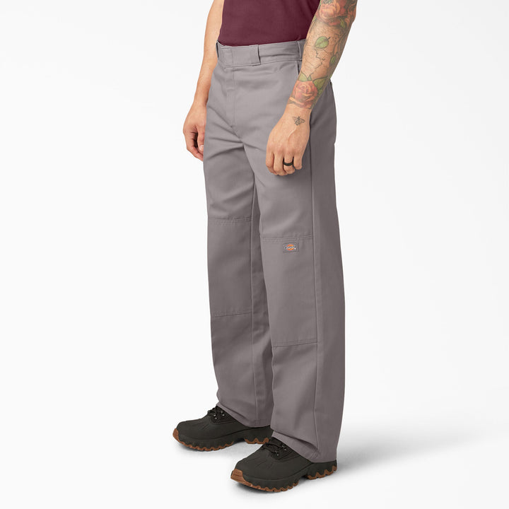 Dickies Loose Fit Double Knee Work Pants Silver - PantsDickiesTheOGshop.com