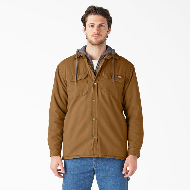 Dickies Water Repellent Duck Hooded Shirt Jacket - JacketDickiesTheOGshop.com