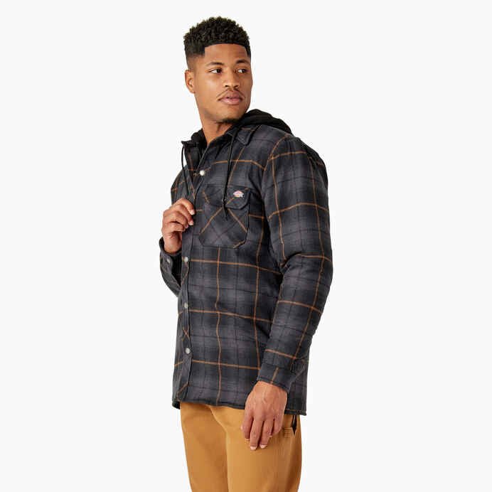 Dickies Water Repellent Flannel Hooded Shirt Jacket - JacketDickiesTheOGshop.com