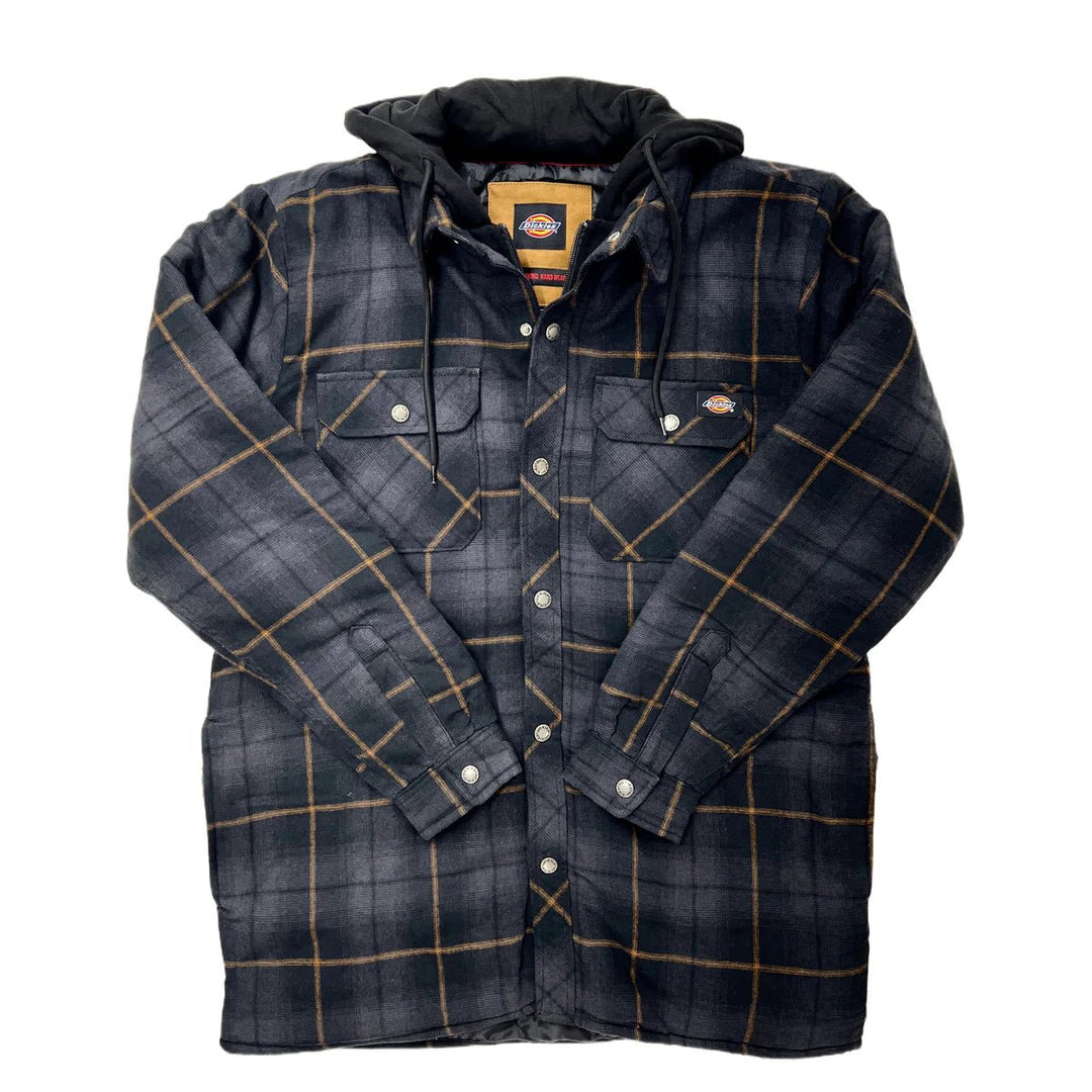 Dickies Water Repellent Flannel Hooded Shirt Jacket - JacketDickiesTheOGshop.com