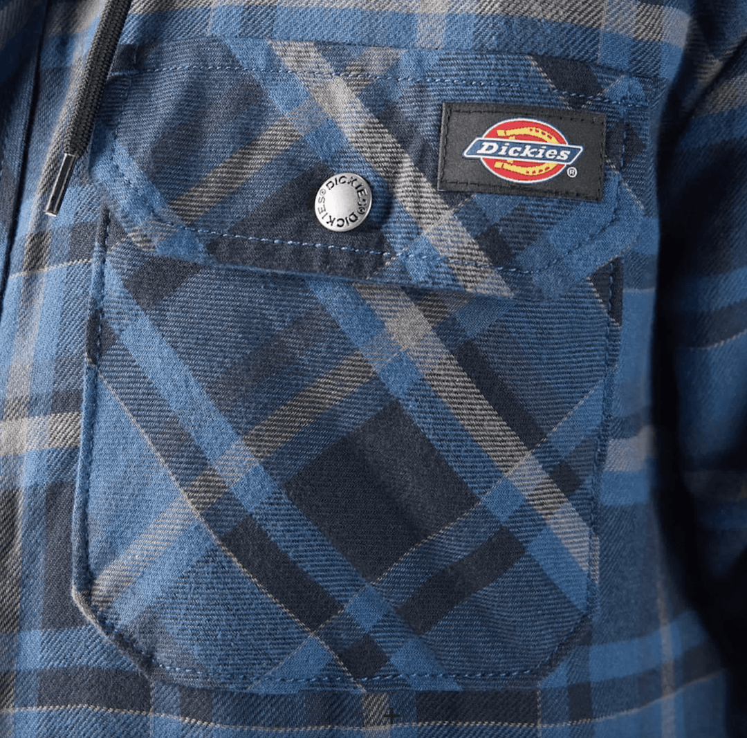 Dickies Water Repellent Flannel Hooded Shirt Jacket - JacketDickiesTheOGshop.com