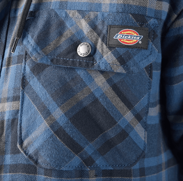 Dickies Water Repellent Flannel Hooded Shirt Jacket - JacketDickiesTheOGshop.com