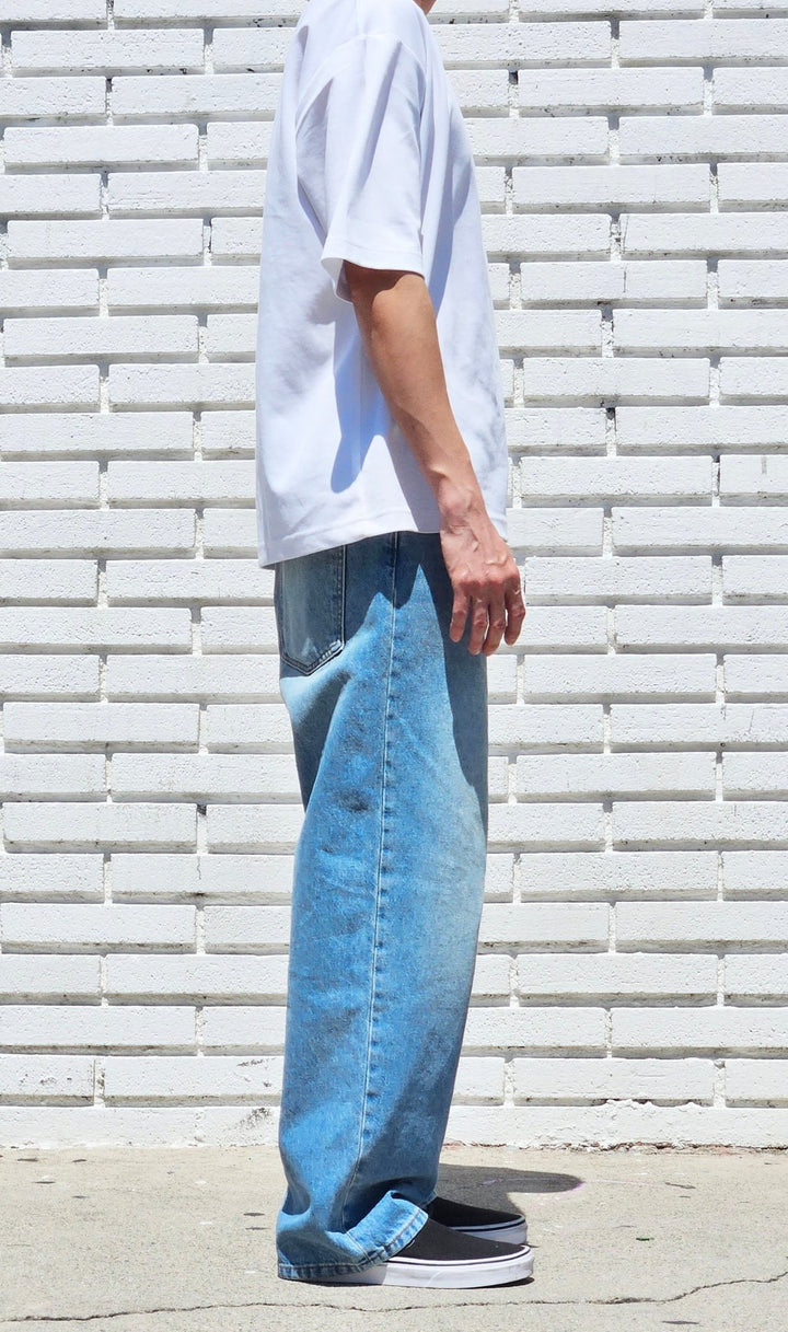 Neo Blue Tinted Fade Medium Blue Baggy Jeans - PantsNeo BlueTheOGshop.com