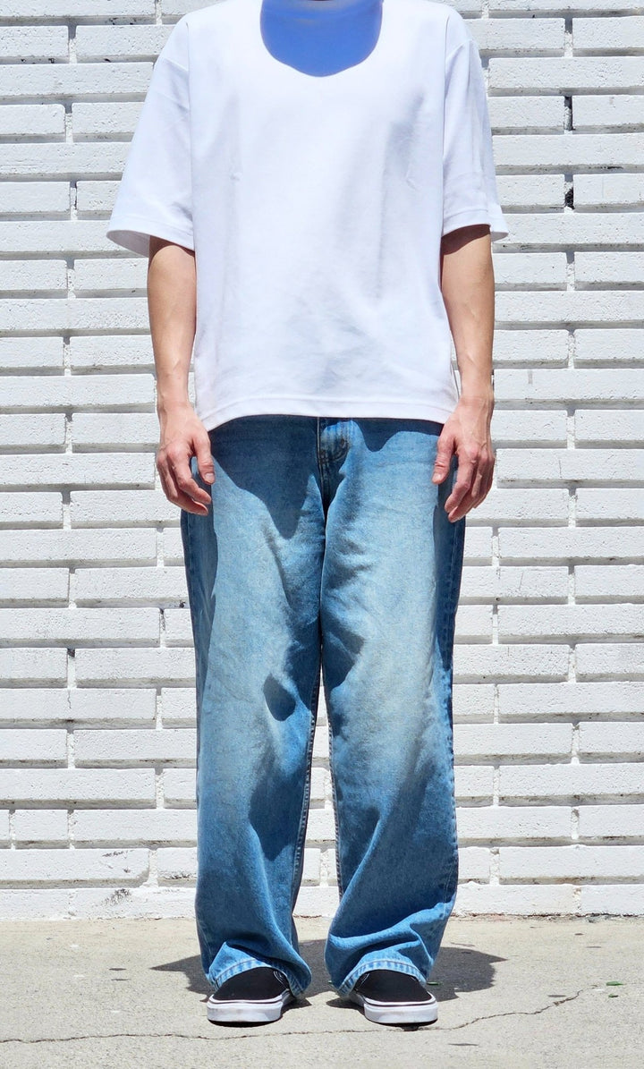 Neo Blue Tinted Fade Medium Blue Baggy Jeans - PantsNeo BlueTheOGshop.com