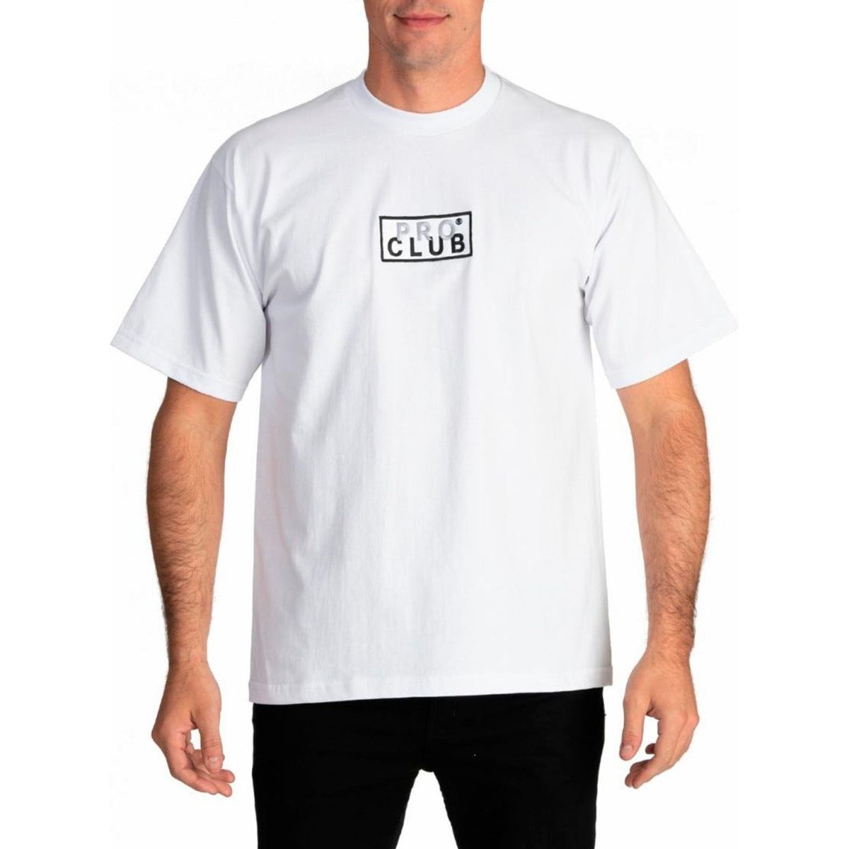 Pro Club Heavyweight Short Sleeve Embroidered Box Logo Tee - T ShirtsPro ClubTheOGshop.com