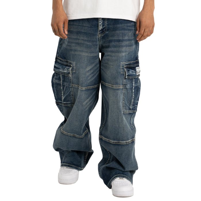 Pro Club Men's Heavyweight Baggy Fit Denim Cargo Pant - PantsPro ClubTheOGshop.com