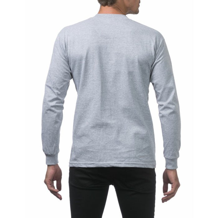 Pro Club Men's Heavyweight Cotton Long Sleeve Crew Neck T-Shirt Heather Gray - Long SleevePro ClubTheOGshop.com