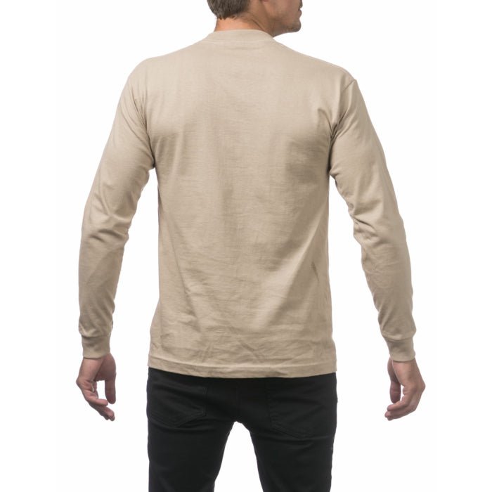 Pro Club Men's Heavyweight Cotton Long Sleeve Crew Neck T-Shirt Khaki - Long SleevePro ClubTheOGshop.com