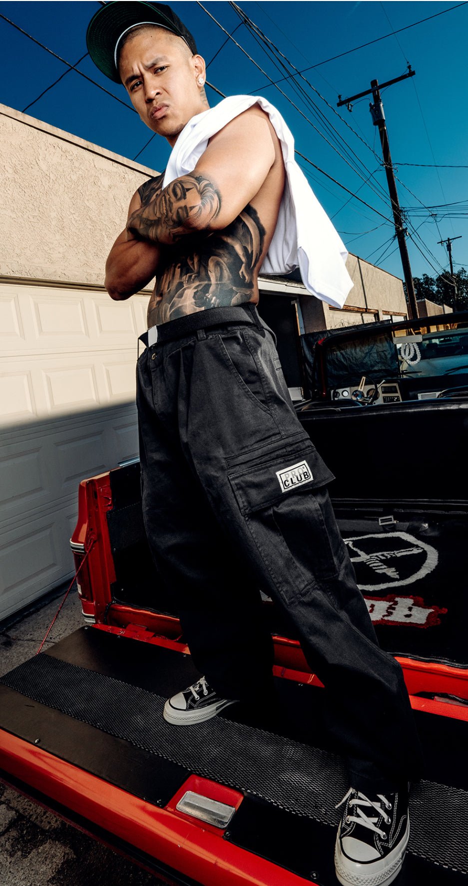 Pro Club Men's Heavyweight Twill Pleated Wide Leg Cargo Pant - Pro ClubTheOGshop.com