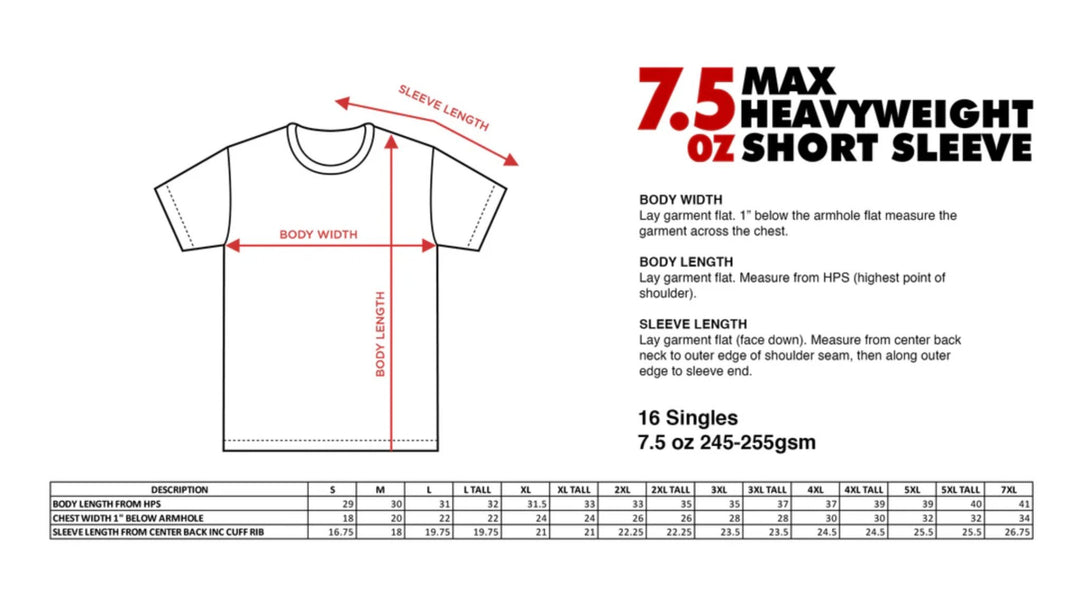 SHAKA 7.5oz Max Heavyweight Short Sleeve - T ShirtsTheOGshop.comTheOGshop.com